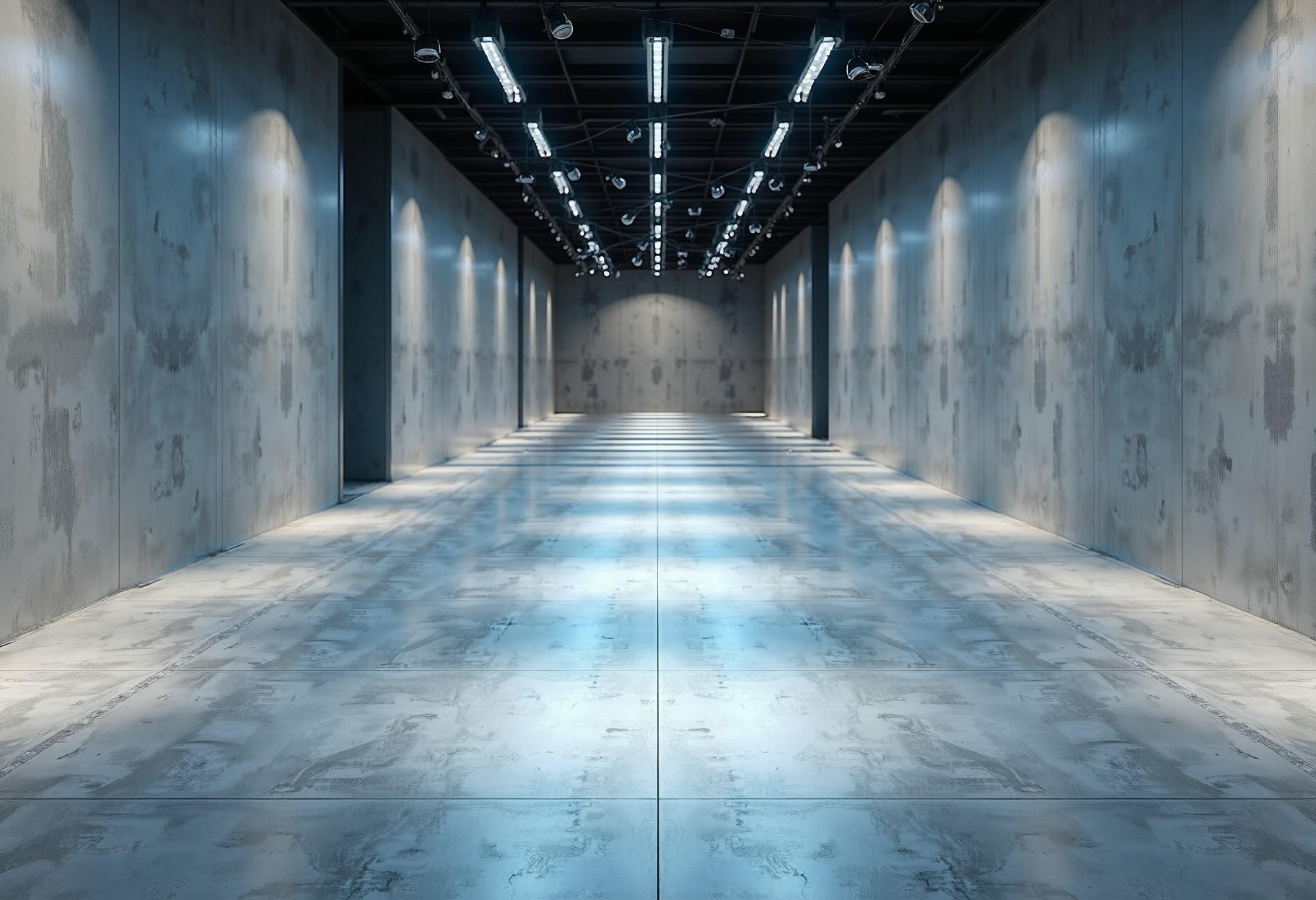 Polished slab, showroom lighting